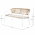 Set de mobilier de gradina din ratan, 4 piese, alb/bej, PALNY