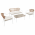Set de mobilier de gradina din ratan, 4 piese, alb/bej, PALNY