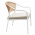 Set de mobilier de gradina din ratan, 4 piese, alb/bej, PALNY