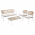 Set de mobilier de gradina din ratan, 4 piese, alb/bej, PALNY