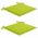 Scaune de gradina cu perne verde deschis 2 buc. lemn masiv tec,