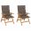 Scaune gradina cu perne gri taupe, 2 buc., lemn masiv tec-3062339