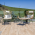 Set de gradina din 5 piese din ratan, banda neagra / naturala / bej / alb-negru, VASAL