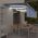 Copertina retractabila manual cu stor/LED, albastru/alb, 6 x 3 m