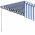 Copertina retractabila manual cu stor, albastru/alb, 3,5 x 2,5 m