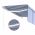 Copertina retractabila manual cu stor/LED albastru/alb 3,5 x 2,5m