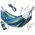 Hamac Multicolor Simplu (1 persoana), 200 x 100 cm + Kit de instalare - albastru