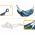 Hamac Multicolor Simplu (1 persoana), 200 x 100 cm + Kit de instalare - albastru