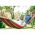 Hamac Multicolor Dublu (2 persoane), 200 x 150 cm, cu bara de 80 cm - rosu