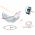 Hamac Multicolor Simplu (1 persoana), 200 x 100 cm + Kit de instalare - albastru