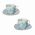 Set 2 cesti cu farfurie Opera, Brandani, 180 ml, portelan