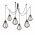 Candelabru Oylat N-1034, Noor, 110 x 138 cm, 6 x E27, 100W, negru