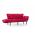 Canapea extensibila Nitta Triple, Futon, 3 locuri, 225x70 cm, metal, maroon