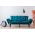 Canapea extensibila Nitta Triple, Futon, 3 locuri, 225x70 cm, metal, petrol verde