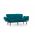 Canapea extensibila Nitta Triple, Futon, 3 locuri, 225x70 cm, metal, petrol verde