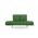 Canapea extensibila Nina Daybed, Futon, 3 locuri, 200x70 cm, metal, verde